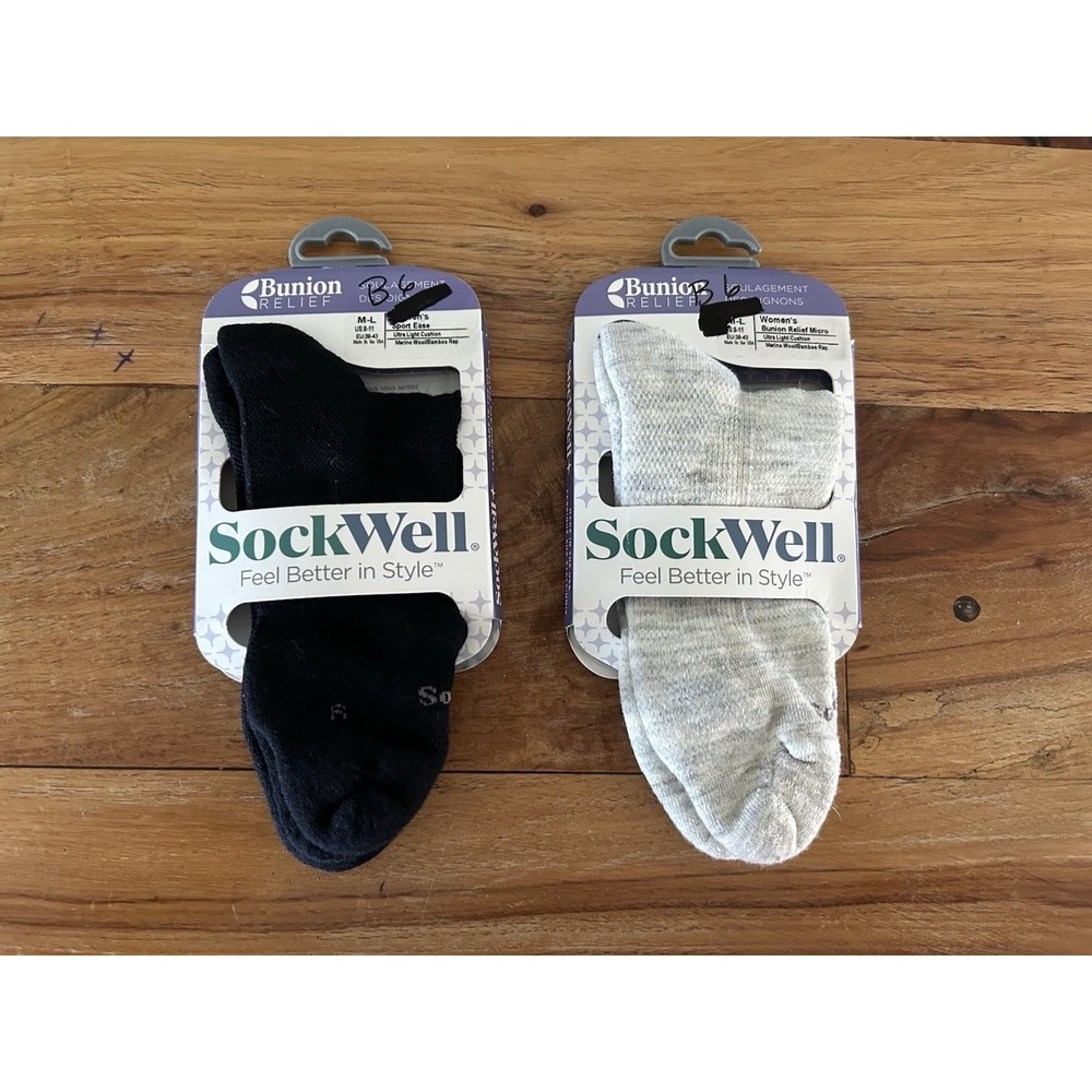 Women's SockWell Bunion Relief Sport & Sport Ease Socks Size M-L [US‎ 8-11]